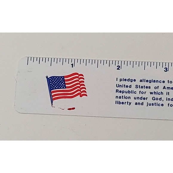 Vintage Collector's Presidential Ruler With 6 U.S. Flags Lady's VFW Crest Pledge - Picture 5 of 7